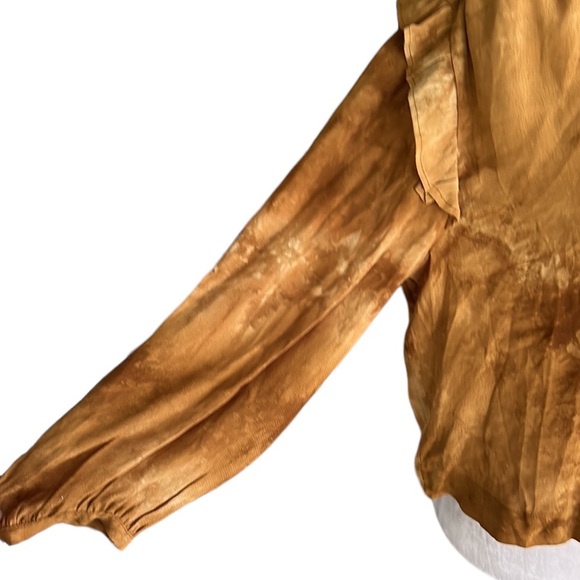 LN Madewell Tie-Dye Ruffle Shoulder Cropped Blouse in Egyptian Gold Tie Dye - M - Picture 8 of 16